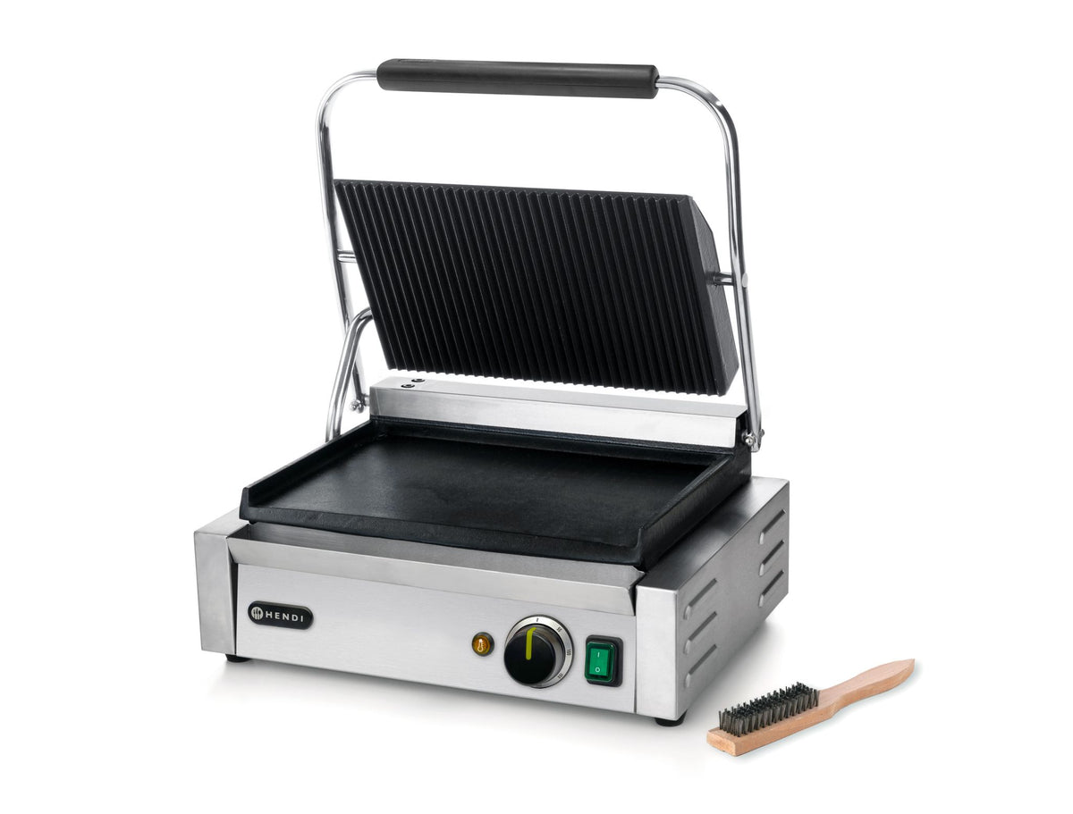 PIASTRA PANINI, HENDI, SOPRA RIGATA E SOTTO LISCIA, 230V/2200W, 430X370X(H)210MM - 263662