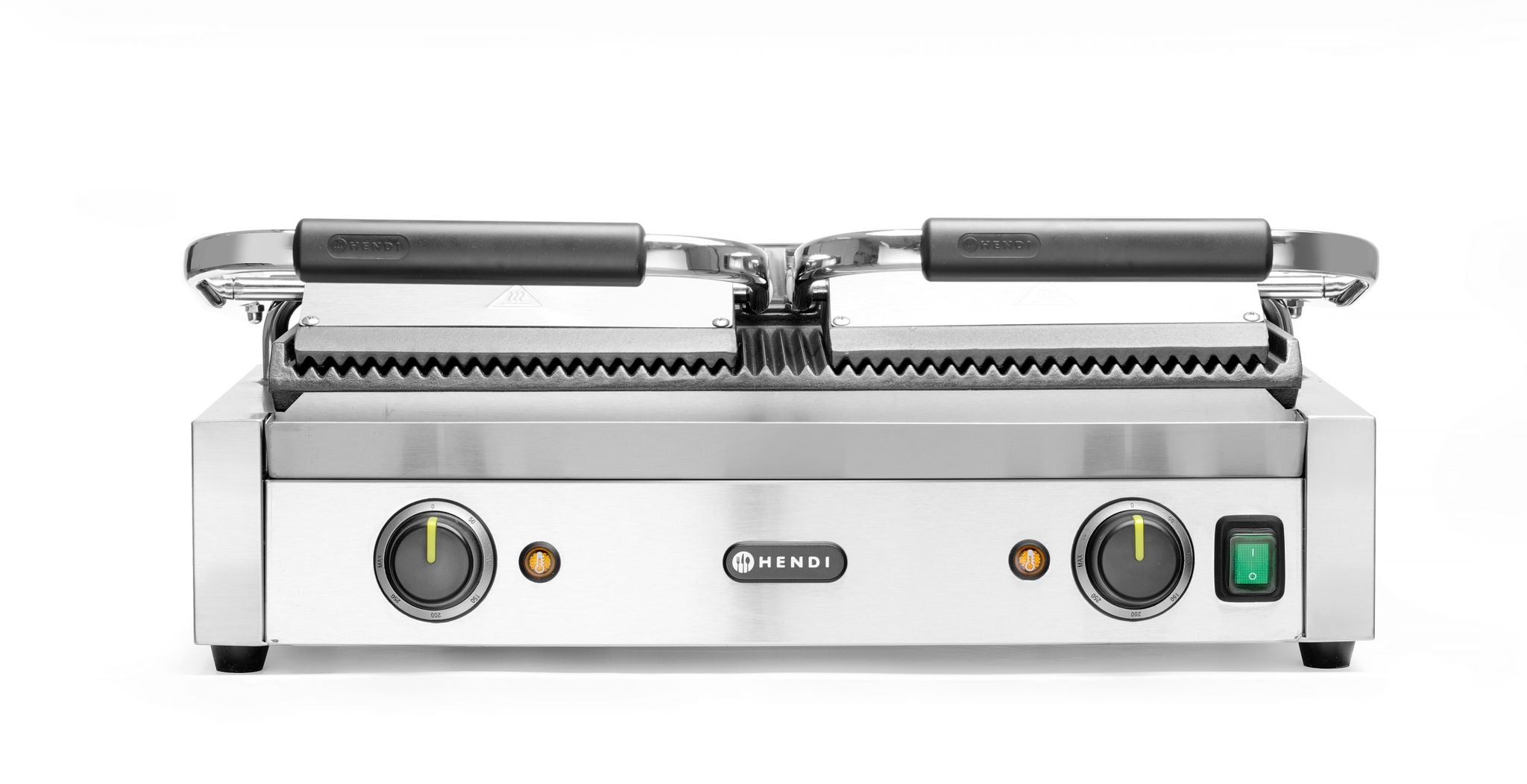 PIASTRA PANINI - VERSIONE DOPPIA, HENDI, SOPRA E SOTTO RIGATA, 230V/3600W, 570X395X(H)510MM - 263709