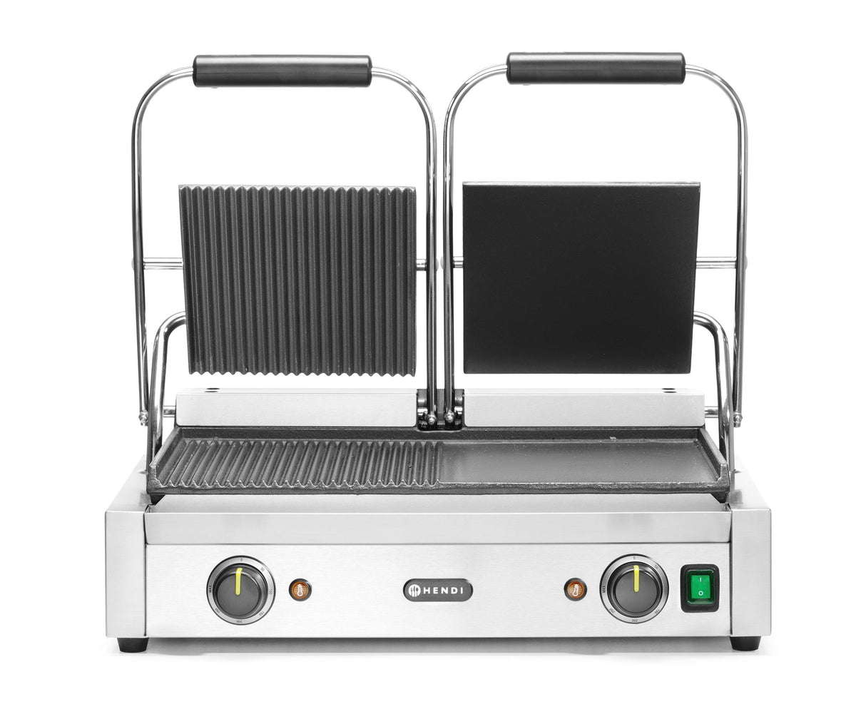 PIASTRA PANINI - VERSIONE DOPPIA, HENDI, SINISTRA GRIGLIATA - DESTRA LUCIDA, 230V/3600W, 575X430X(H) - 263907
