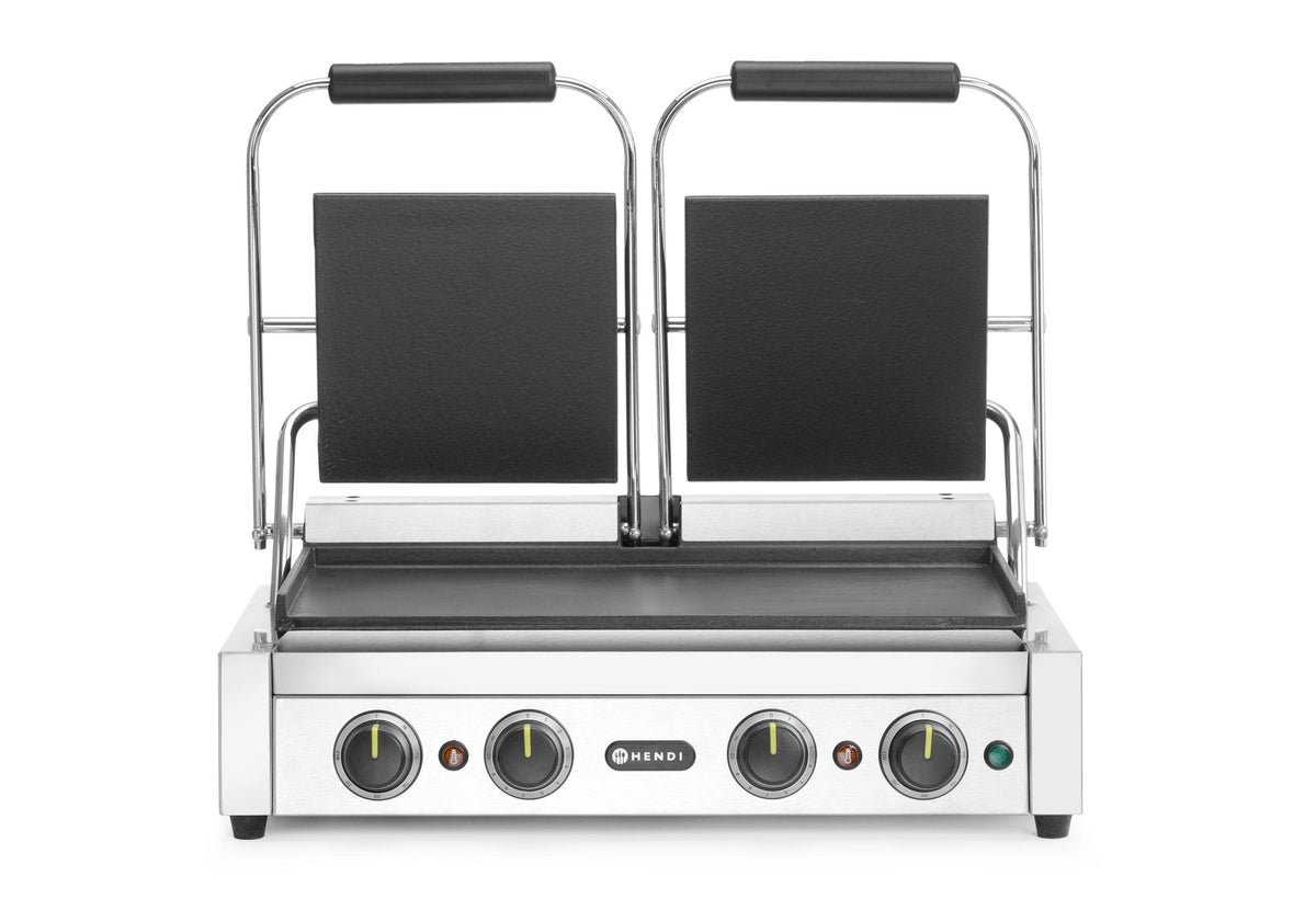 GRIGLIA A CONTATTO, DOPPIA GRIGLIA CON TIMER, HENDI, ARGENTO, 230V/3600W, 570X375X(H)216MM, RETTANGO - 263914
