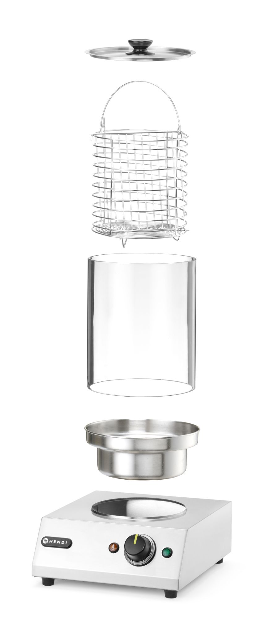 RISCALDATORE PER WURSTEL, HENDI, 220-240V/450W, 280X282X(H)387MM - 265000