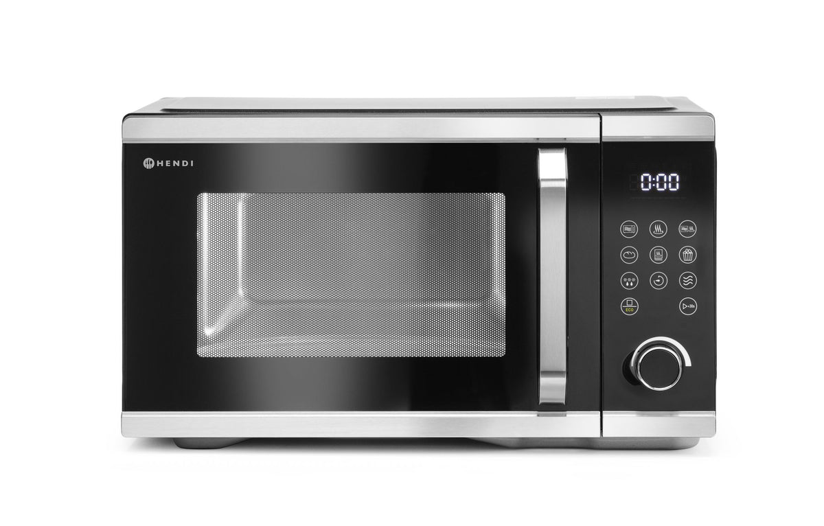FORNO A MICROONDE PER FRIGGERE AD ARIA, HENDI, 26,4L, NERO, 230-240V/1500W, 523X451X(H)300MM - 281291