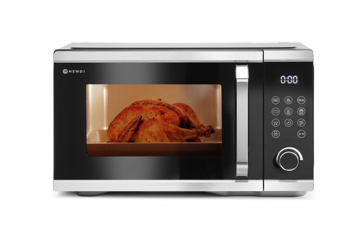 FORNO A MICROONDE PER FRIGGERE AD ARIA, HENDI, 26,4L, NERO, 230-240V/1500W, 523X451X(H)300MM - 281291