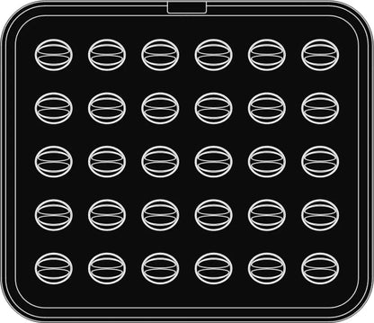 30 IMPRONTE NOCE 39X33 H 17 MM - PIASTRA PER COOKMATIC 380X330 MM - PIASTRA-5 - PAVONI ITALIA - TEGLIE E STAMPI