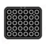 30 IMPRONTE TONDE Ø 46/30 H 20 MM - PIASTRA PER COOKMATIC 380X330 MM - PIASTRA-O - PAVONI ITALIA - PIASTRE E STAMPI