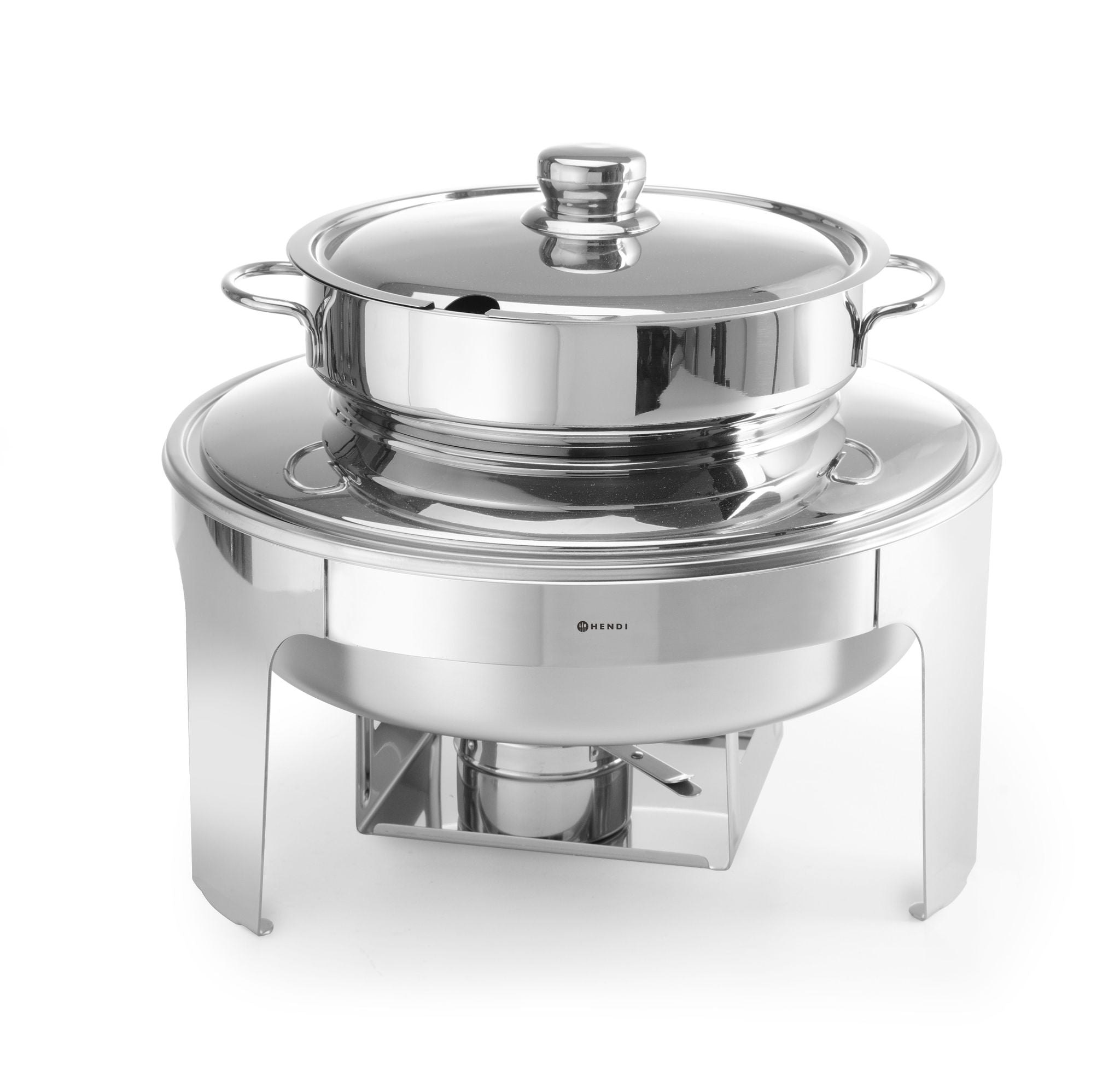 CHAFING DISH DA ZUPPA FINITURA A SPECCHIO, HENDI, PROFI LINE, 10L, Ø420X(H)380MM - 470244