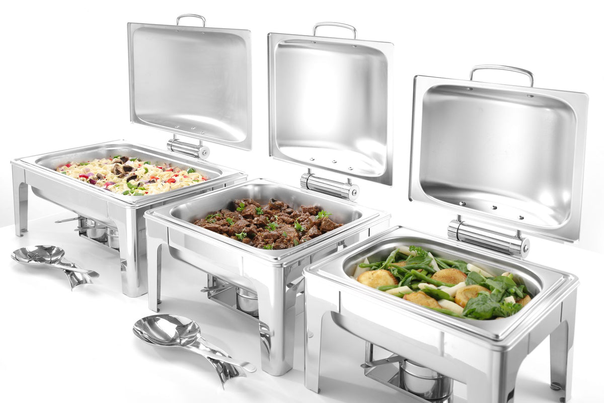CHAFING DISH GN 1/1 FINITURA SATINATA, HENDI, PROFI LINE, 9L, 570X430X(H)290MM - 470251