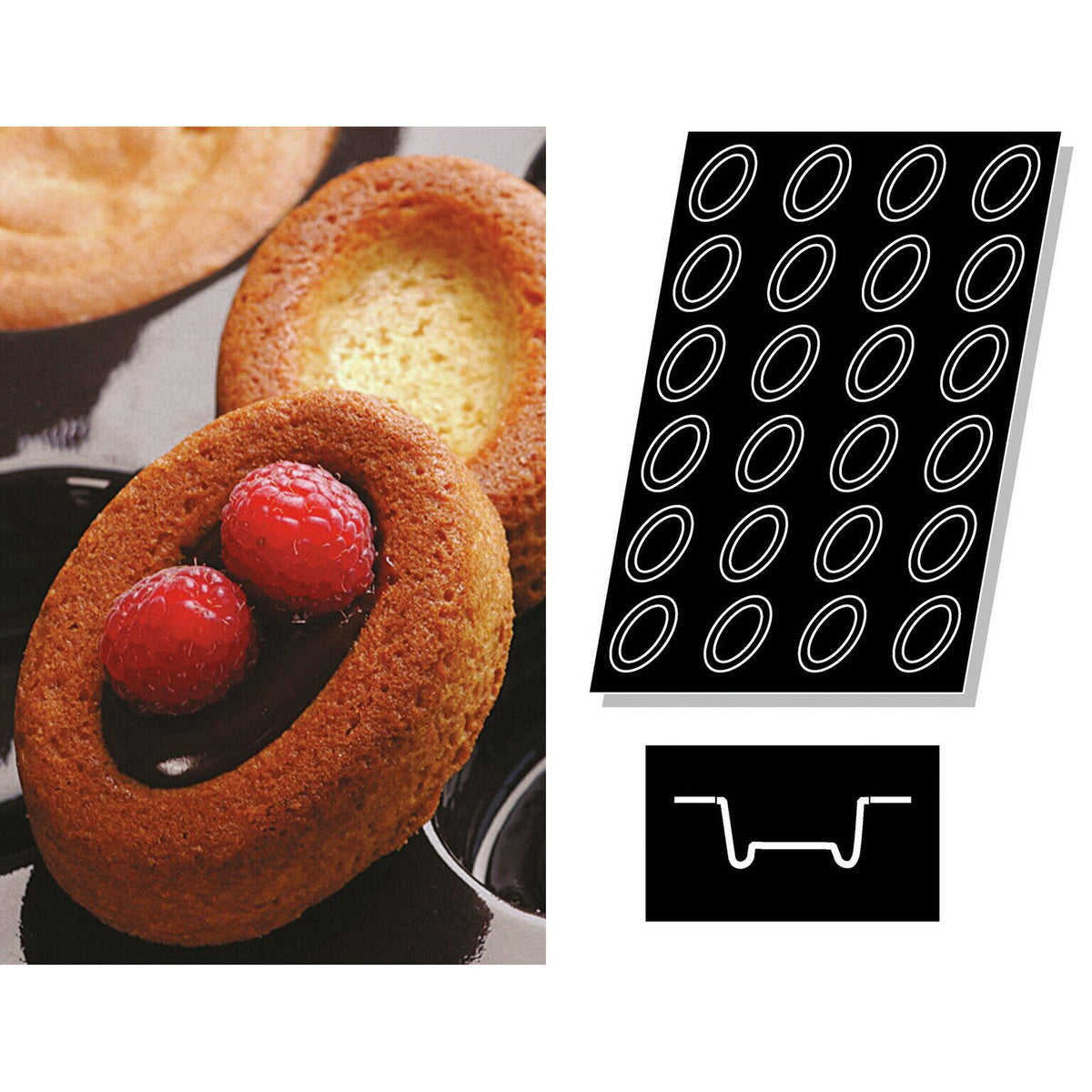 STAMPO FLEXIPAN MULTIPLO SAVARINS OVALI - ARTICOLI CUCINA E PASTICCERIA - PADERNO