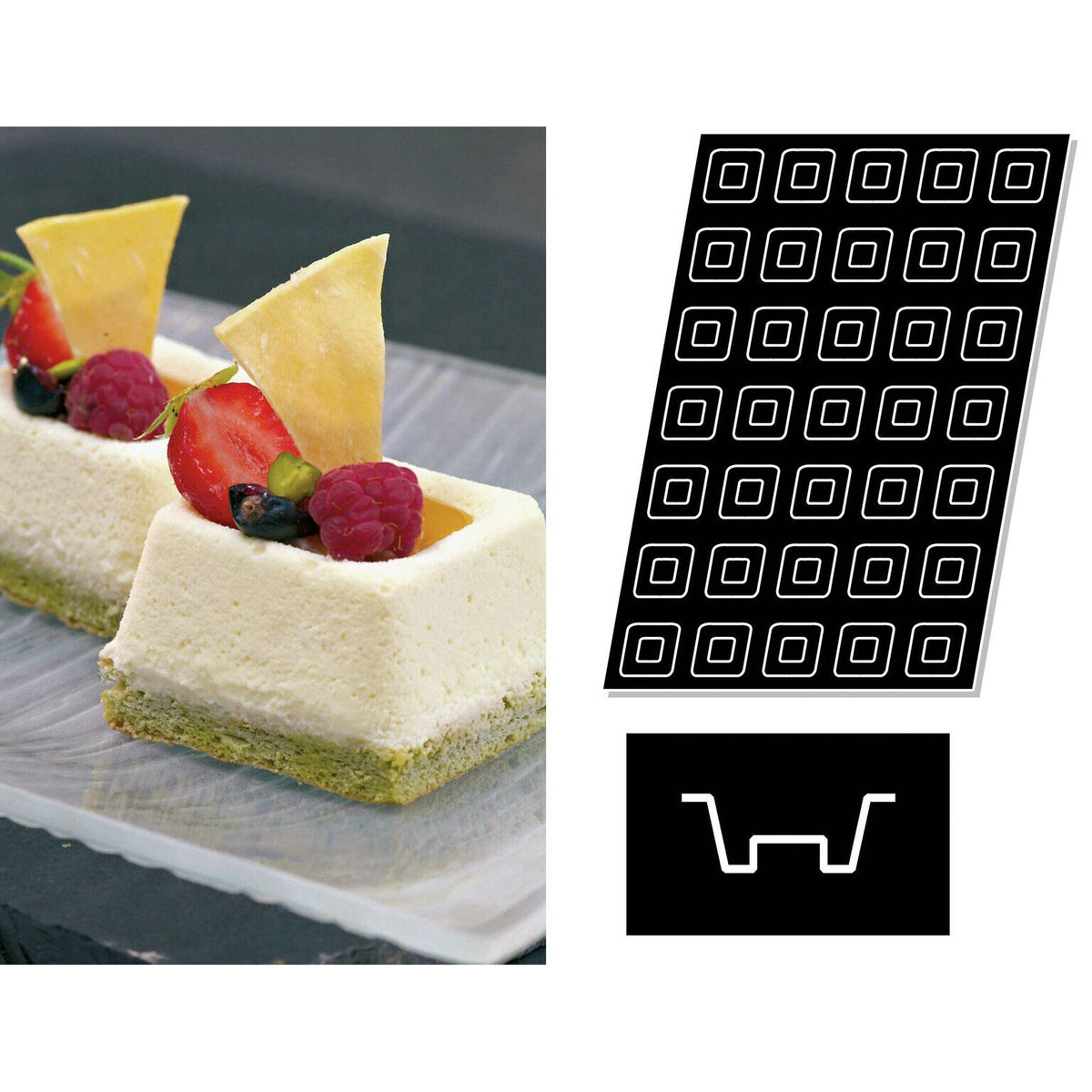 STAMPO FLEXIPAN MULTIPLO SAVARIN QUADRATO - ARTICOLI CUCINA E PASTICCERIA - PADERNO
