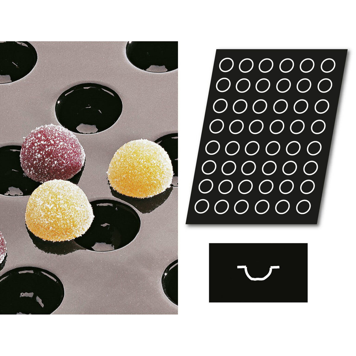 STAMPO FLEXIPAN MULTIPLO MEZZA SFERA PIATTA - ARTICOLI CUCINA E PASTICCERIA - PADERNO