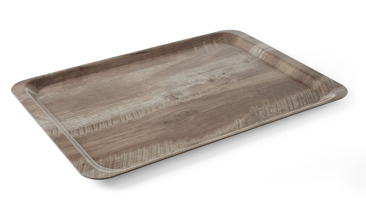 VASSOIO DA SERVIZIO IN MELAMINA CON STAMPA TIPO LEGNO, AMERBOX, LEGNA, 240X340MM - 508916