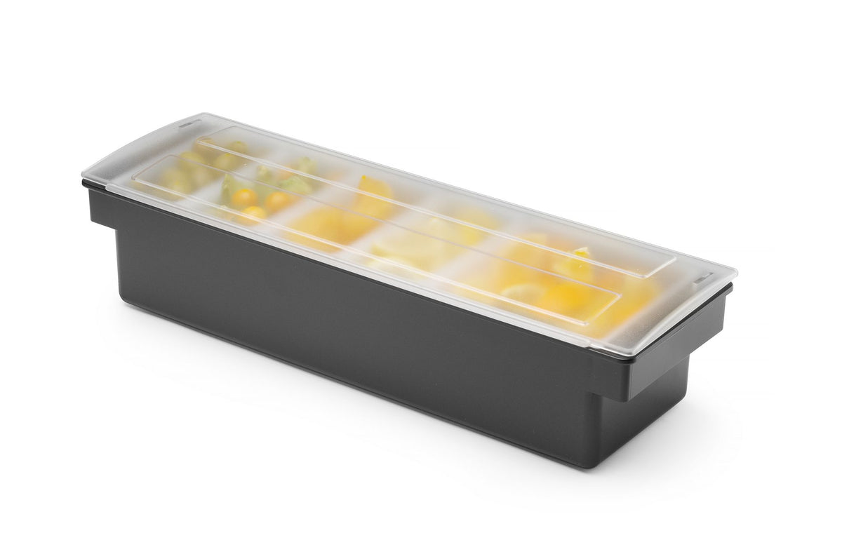 SCATOLA DEGLI INGREDIENTI - 5 CONTENITORI, BARUP, NERO, 480X150X(H)100MM - 552131
