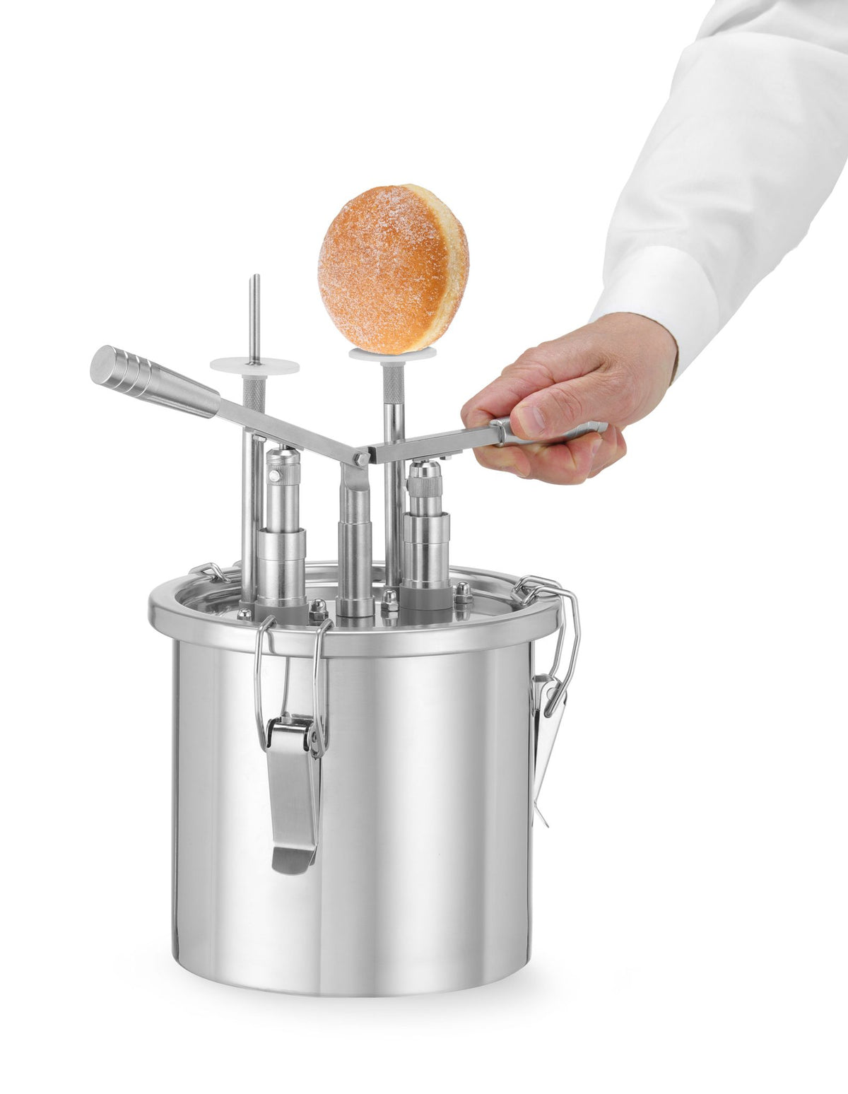 DISTRIBUTORE PER RIEMPIMENTO DI CIAMBELLE, HENDI, 4,5L, ARGENTO, 330X240X(H)390MM - 558164