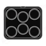 6 IMPRONTE TONDE Ø 109/95 H 21 MM - PIASTRA PER COOKMATIC 380X330 MM - PIASTRA-T - PAVONI ITALIA - PIASTRE E STAMPI