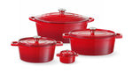 CASSERUOLA IN GHISA VETRIFICATA., HENDI, 4,4L, ROSSO, 365X290X(H)115MM - 626849
