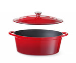 CASSERUOLA IN GHISA VETRIFICATA., HENDI, 6,88L, ROSSO, 405X255X(H)134MM - 626825
