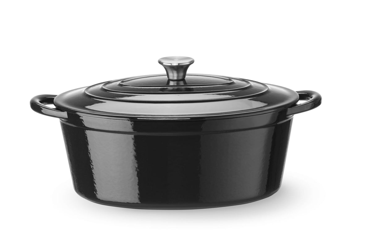 CASSERUOLA IN GHISA VETRIFICATA., HENDI, 4,4L, ROSSO, 365X290X(H)115MM - 626849