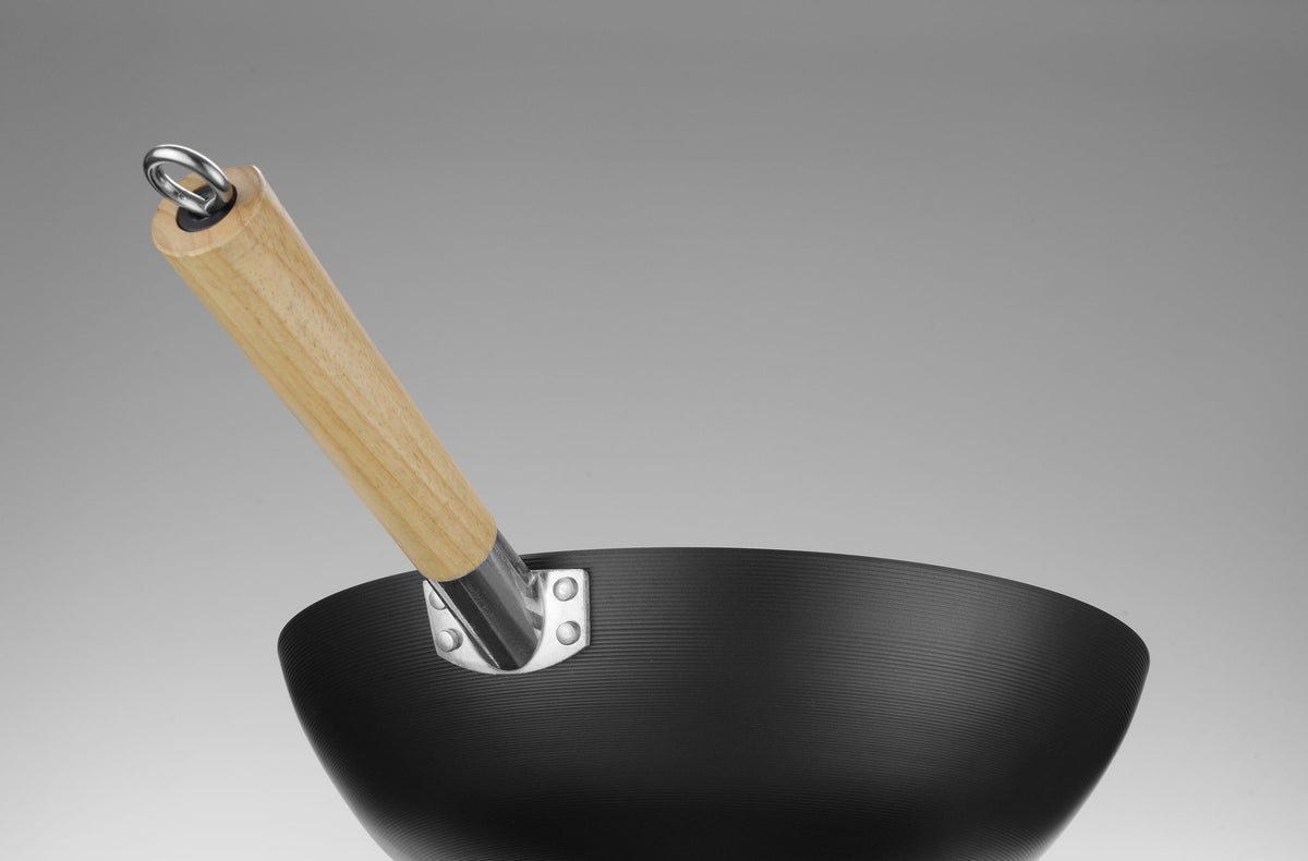 WOK CON MANICO IN LEGNO, HENDI, Ø324X565MM - 627907
