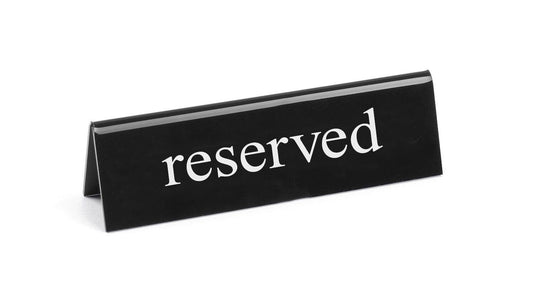 TARGHETTA RISERVATO, RESERVED, 130X30X(H)38MM