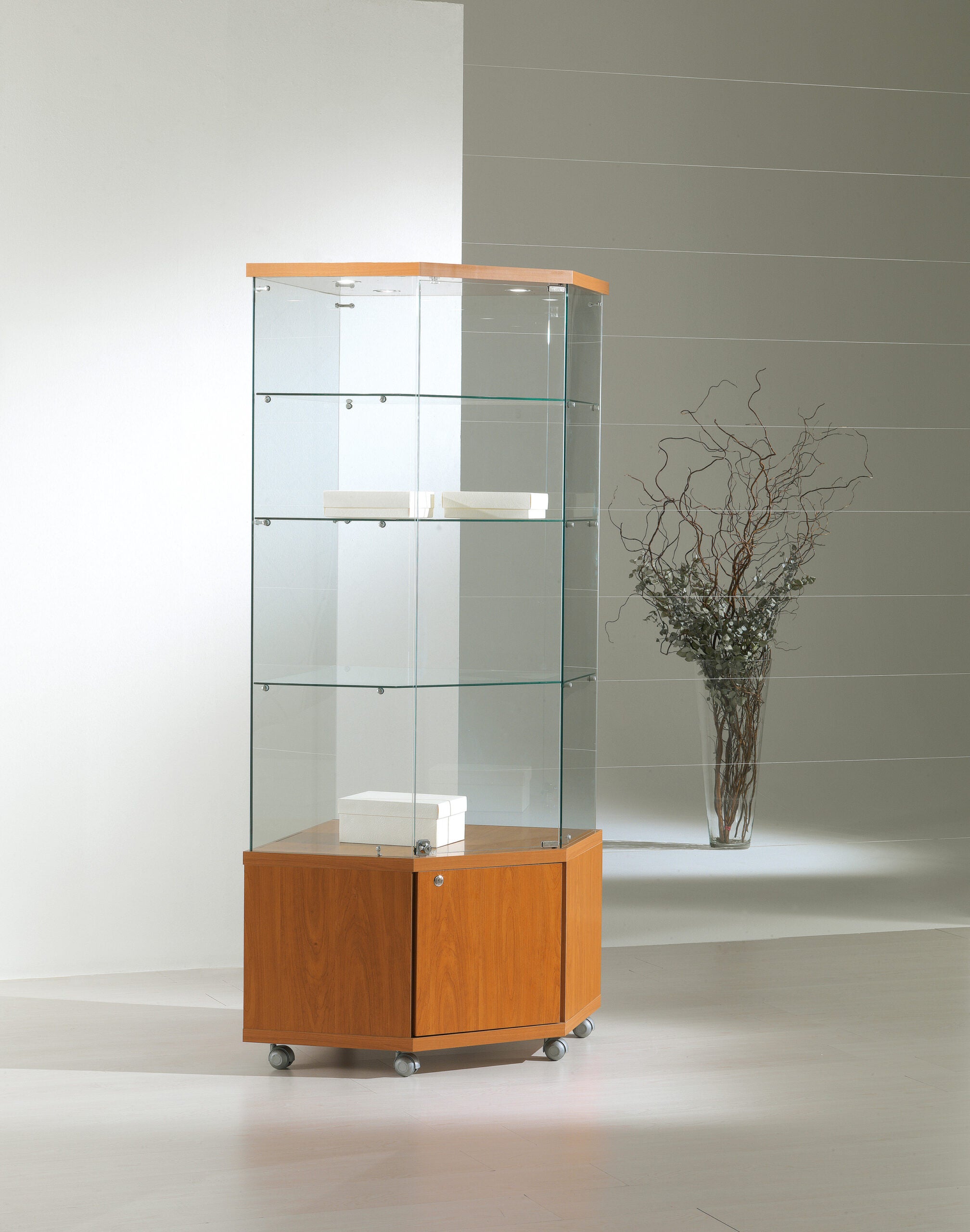 VETRINE ANGOLARI LAMINATO LIGHT 68X68X181 CM - 7/18LM - ITALVETRINE