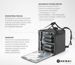 ZAINO PER LA CONSEGNA DI ALIMENTI ISOLATO, HENDI, 75,2L, NERO, 410X410X(H)480MM - 709801