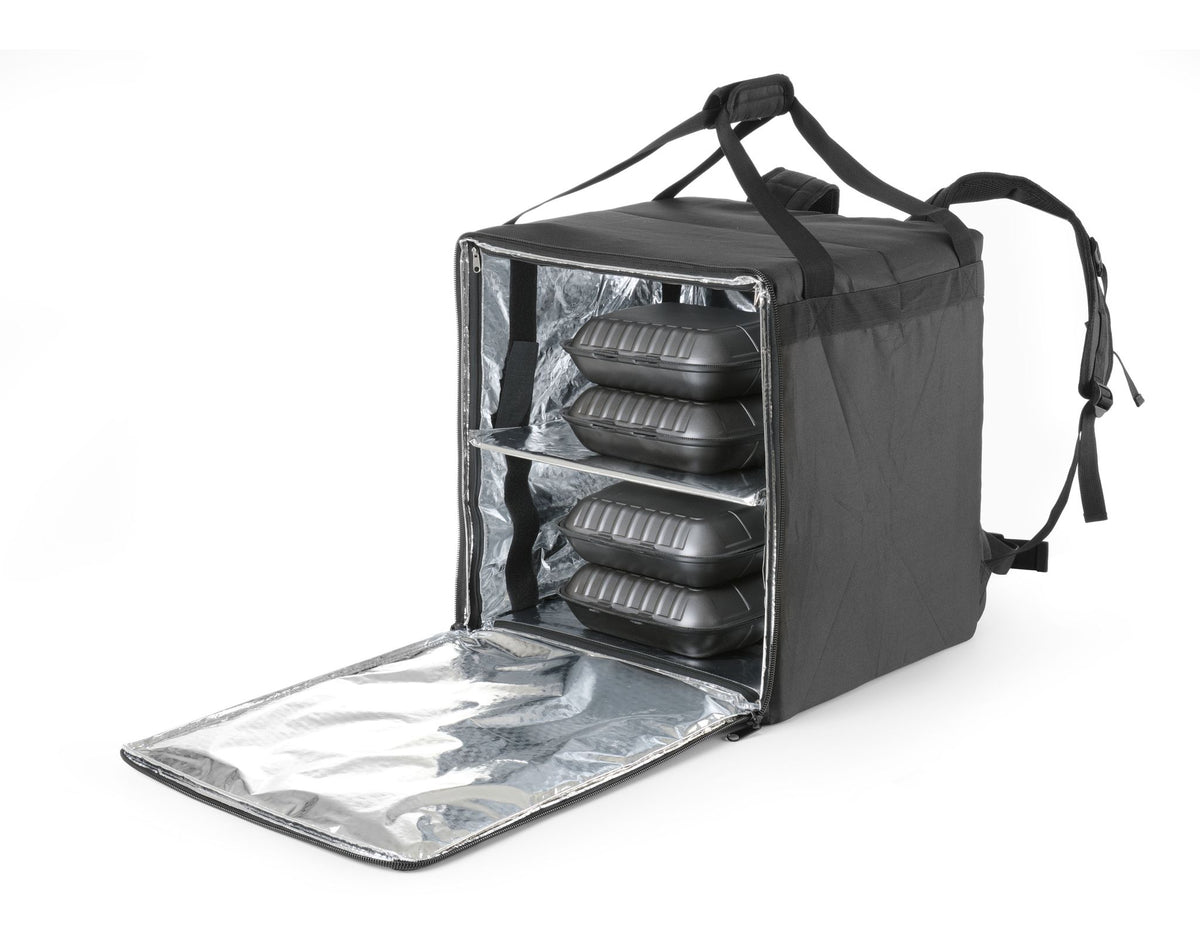 ZAINO PER LA CONSEGNA DI ALIMENTI ISOLATO, HENDI, 75,2L, NERO, 410X410X(H)480MM - 709801