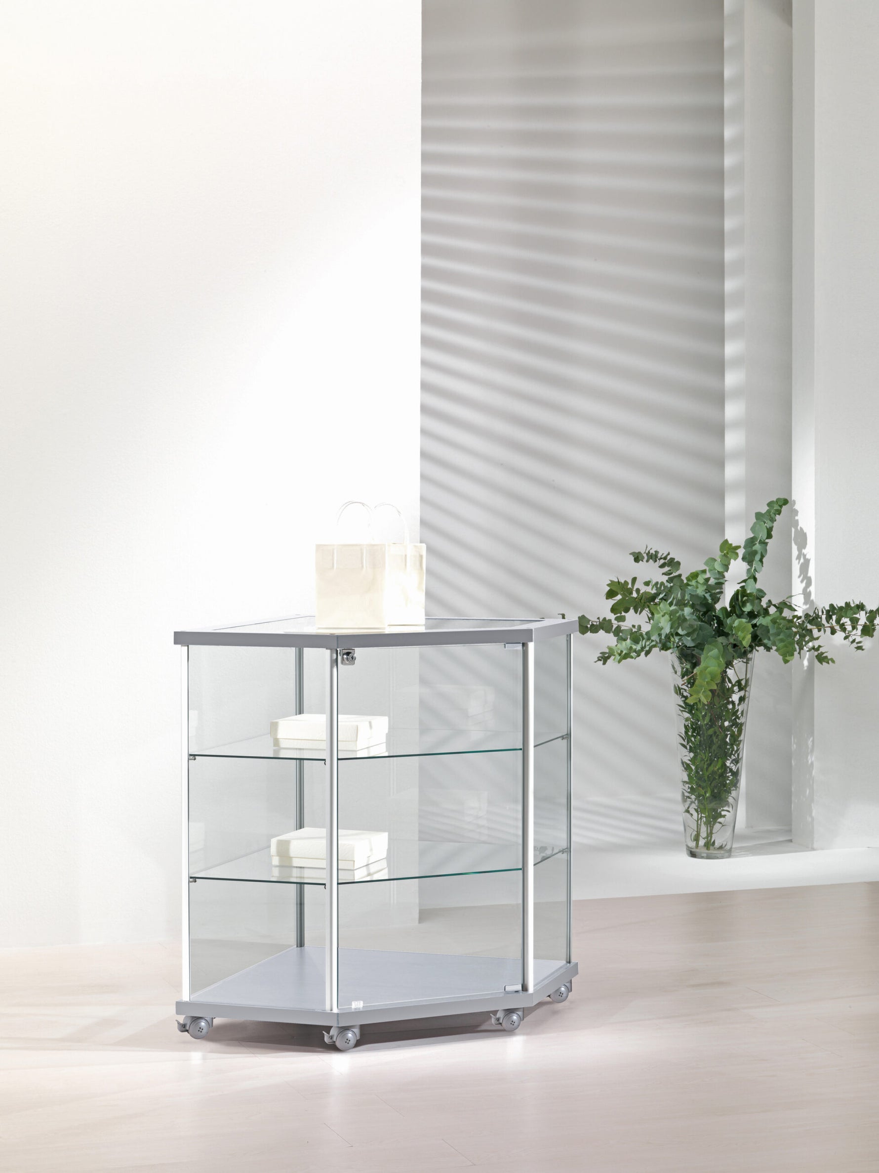 BANCHI VENDITA, VETRINE ALLUMINIO, VETRINE ANGOLARI ALLDESIGN 73X73X92 CM - 70/B - ITALVETRINE
