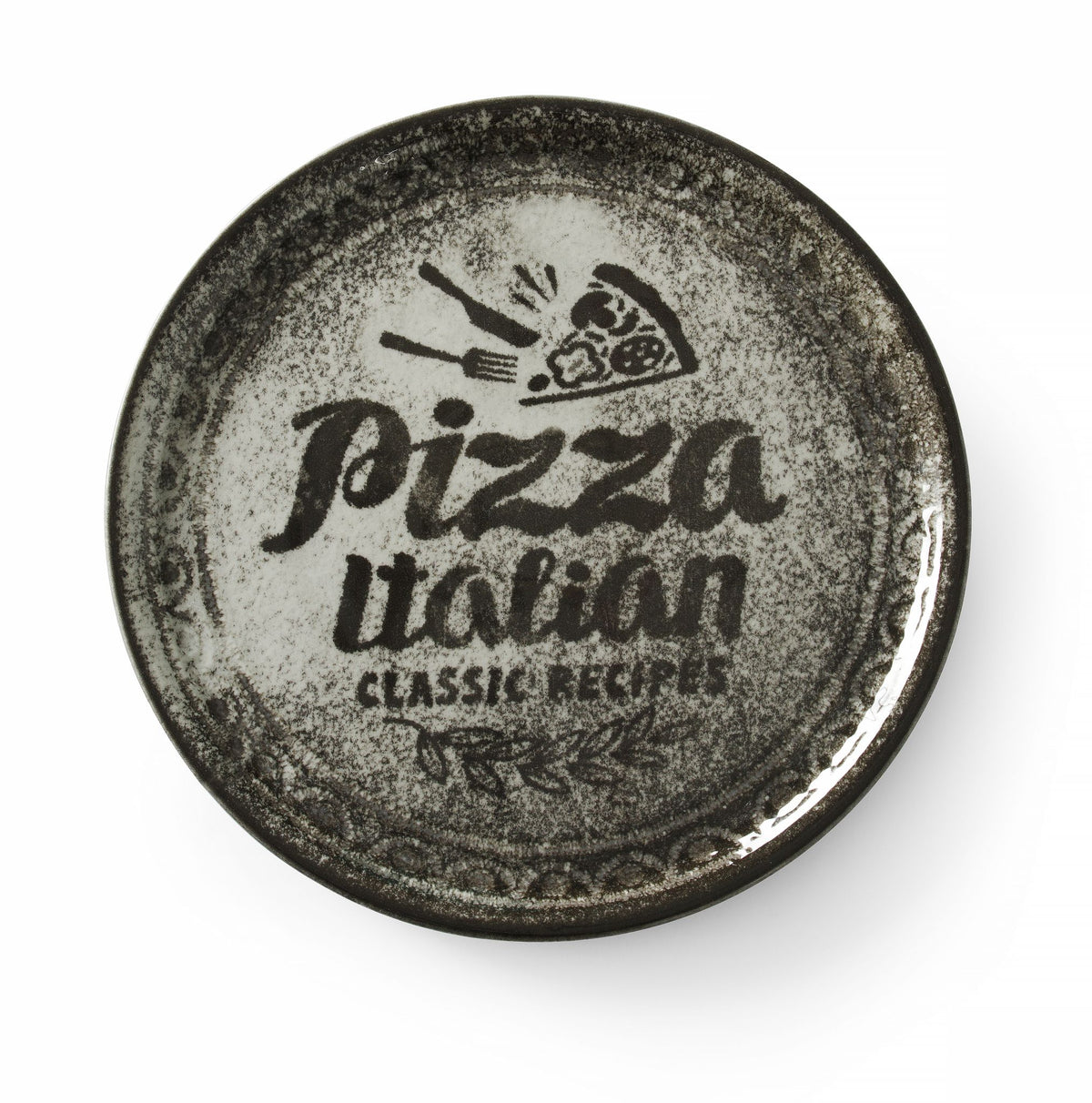 PIATTO PIZZA COLLEZIONE RICETTE NERO., HENDI, NERO, Ø330MM - 778937
