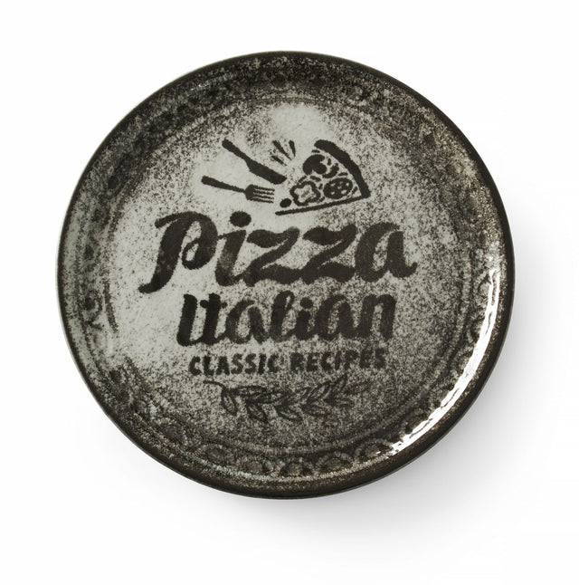 PIATTO PIZZA COLLEZIONE RICETTE NERO., HENDI, NERO, Ø330MM - 778937