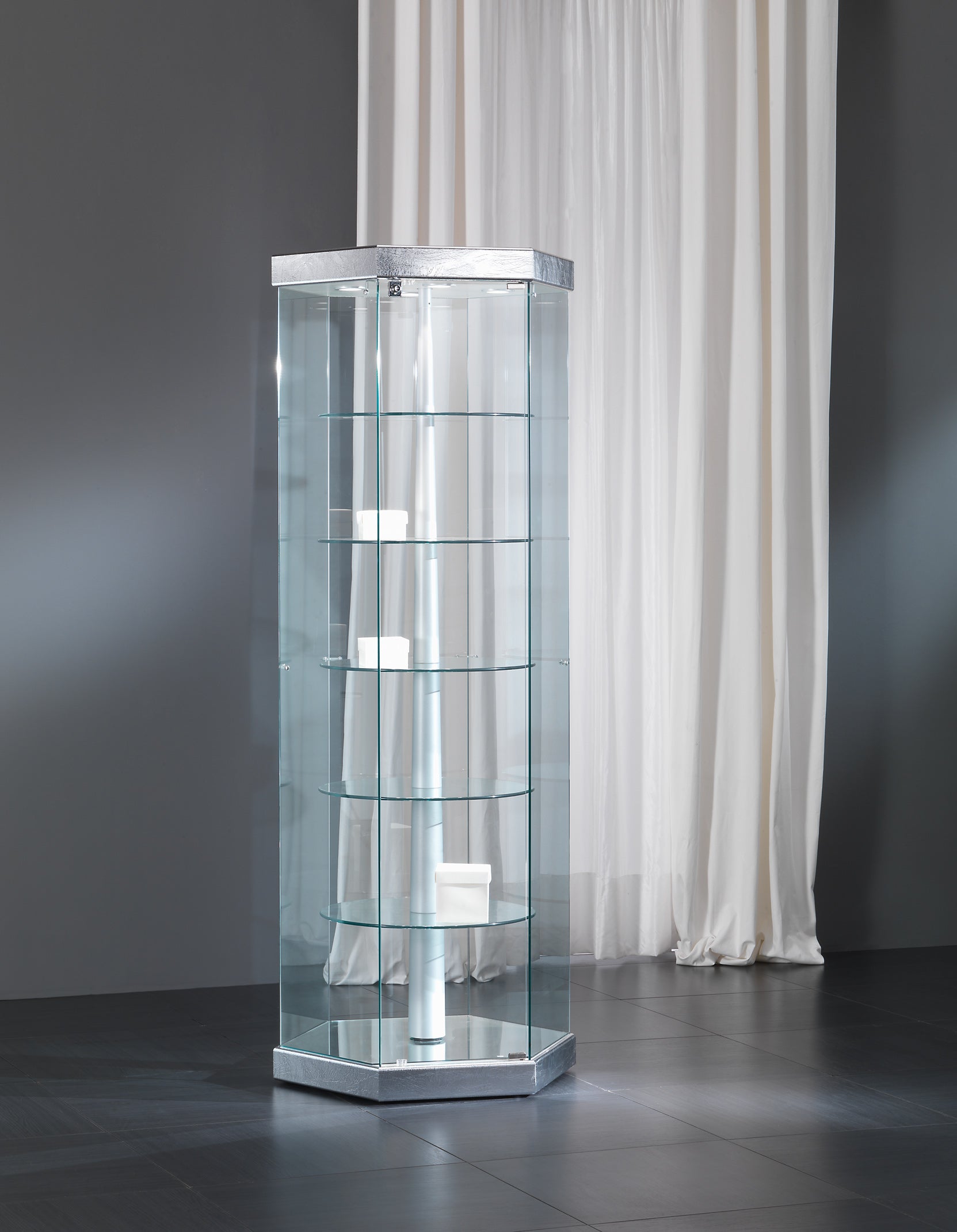 VETRINE GIREVOLI BLACK&WHITE 74X74X200 CM - 7/G - ITALVETRINE