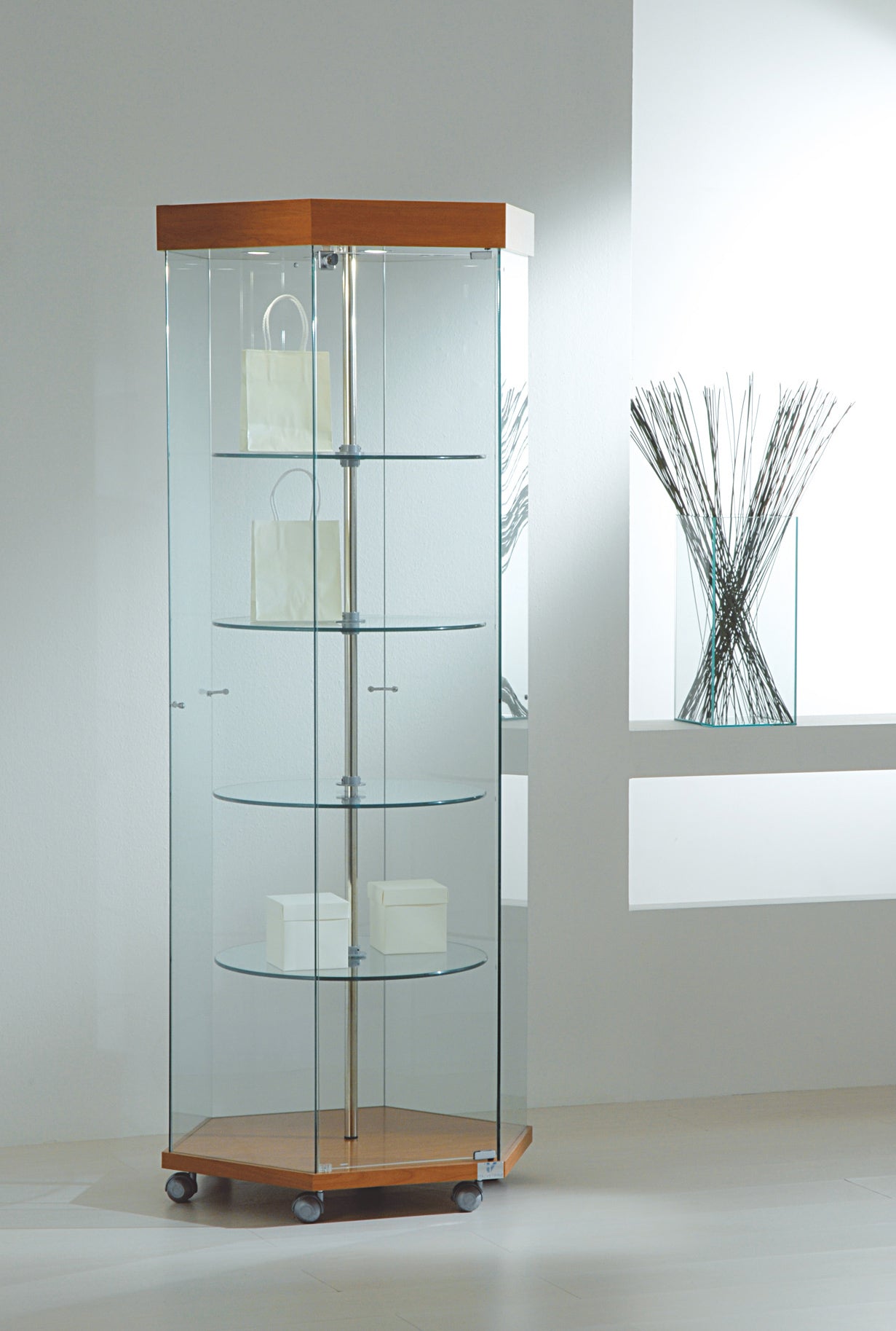 VETRINE GIREVOLI LAMINATO LIGHT 74X74X187 CM - 8/18GE - ITALVETRINE