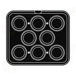 8 IMPRONTE TONDE FESTONATE Ø 90/62 H 25 MM - PIASTRA PER COOKMATIC 380X330 MM - PIASTRA-F - PAVONI ITALIA - PIASTRE