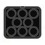 8 IMPRONTE TONDE FESTONATE Ø 98/78 H 17 MM - PIASTRA PER COOKMATIC 380X330 MM - PIASTRA-6 - PAVONI ITALIA - PIASTRE
