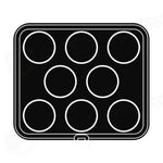 8 IMPRONTE TONDE Ø 90/87 H 20 MM - PIASTRA PER COOKMATIC 380X330 MM - PIASTRA45 - PAVONI ITALIA - PIASTRE E STAMPI