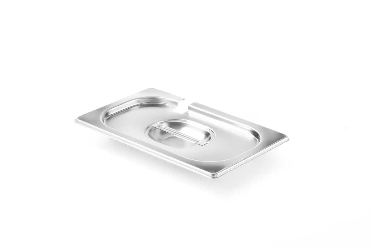 COPERCHIO PER TEGLIE GN CON SCANSO PER CUCCHIAIO, HENDI, PROFI LINE, GN 1/4, 265X162MM - 805145