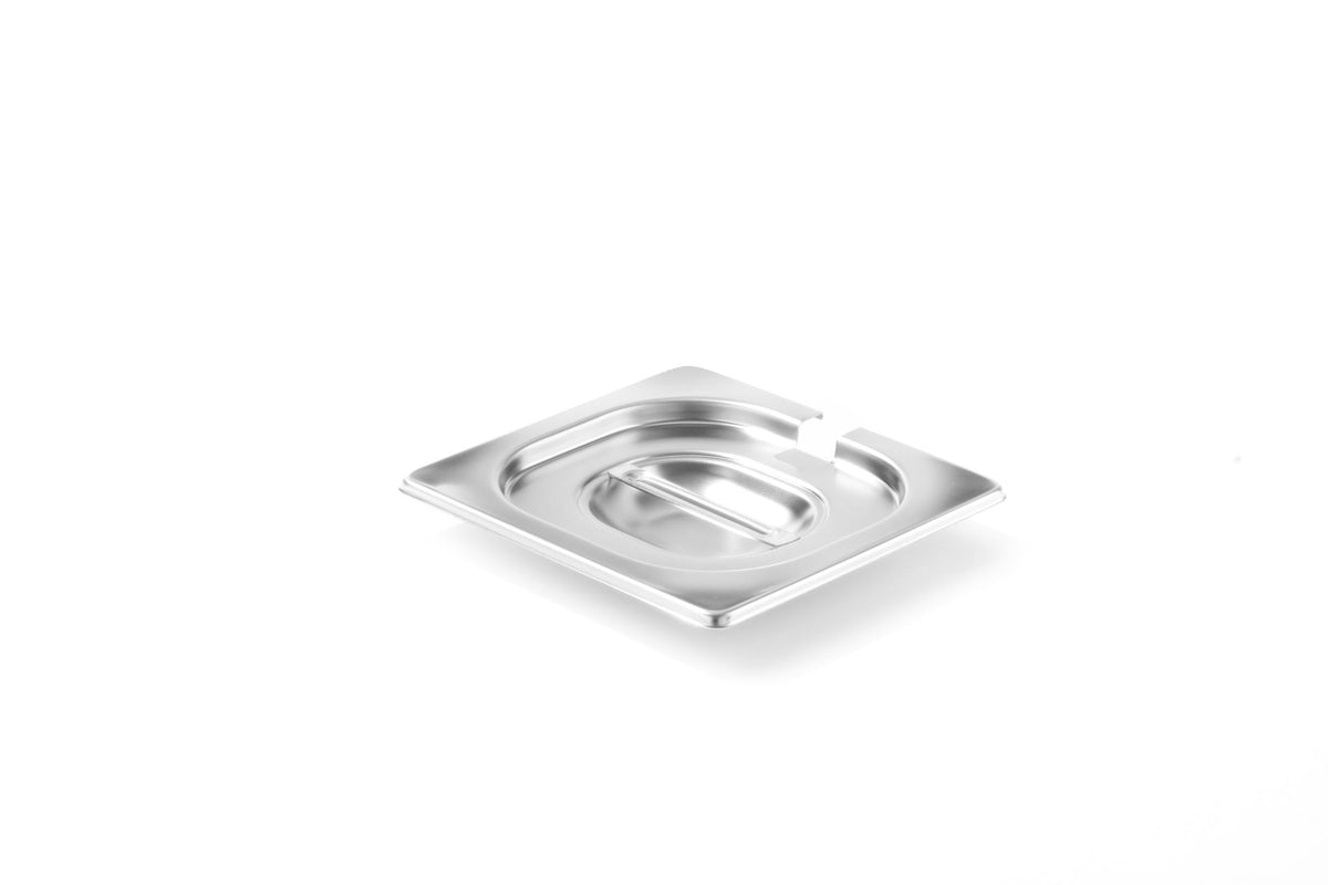 COPERCHIO PER TEGLIE GN CON SCANSO PER CUCCHIAIO, HENDI, PROFI LINE, GN 1/4, 265X162MM - 805145