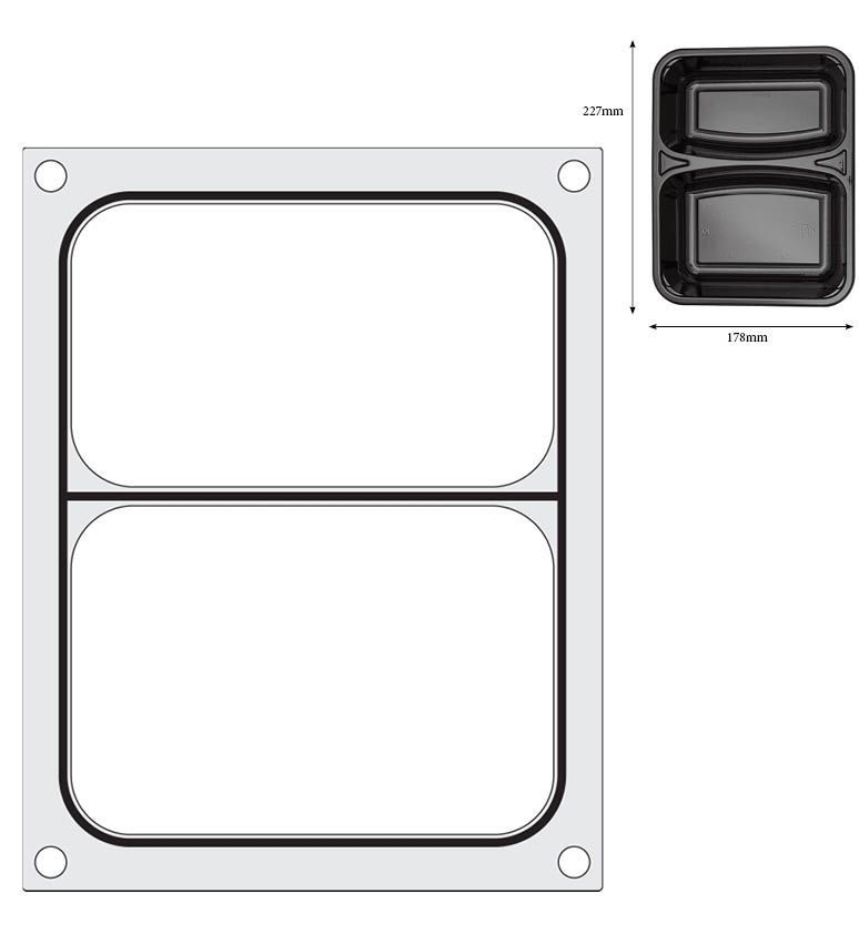 MATRICE SIGILLANTE PER VASCHETTE, HENDI, 2X RECIPIENTE 178X113 MM - 805589