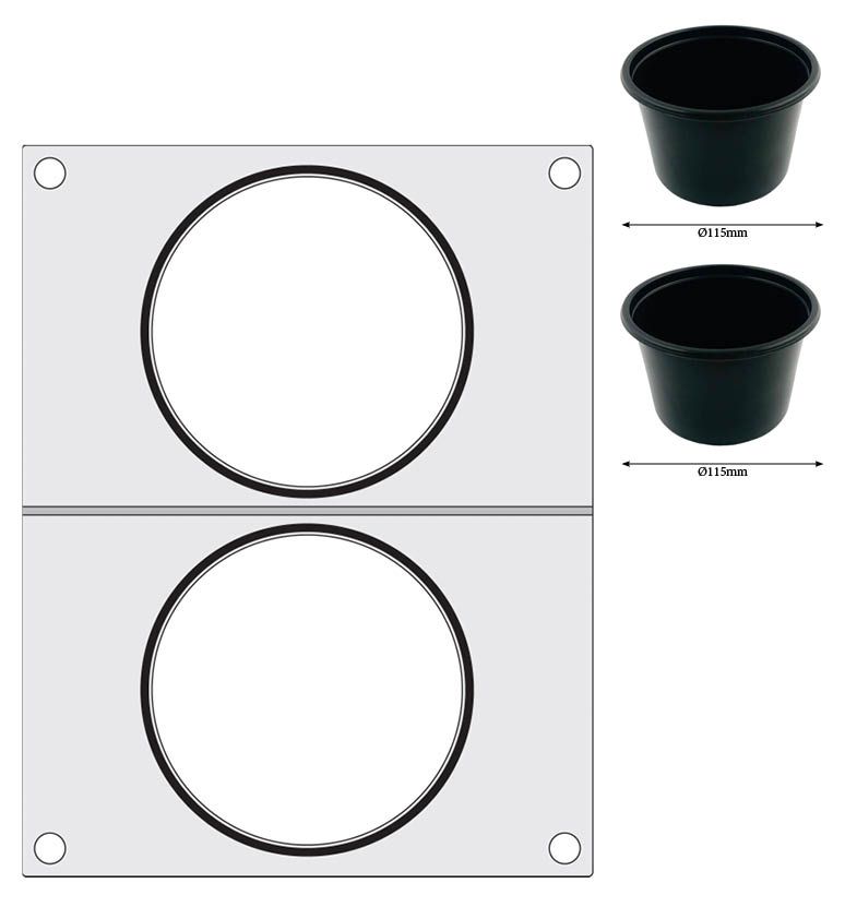 MATRICE SIGILLANTE PER VASCHETTE, HENDI, RECIPIENTE A TRE COMPARTIMENTI 227X178 MM - 805626