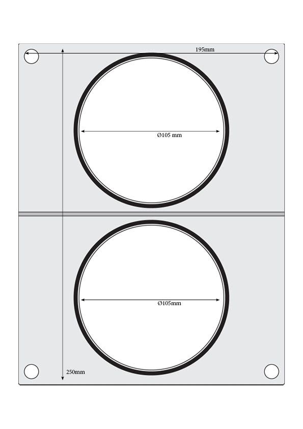 MATRICE SIGILLANTE PER VASCHETTE, HENDI, RECIPIENTE A TRE COMPARTIMENTI 227X178 MM - 805626