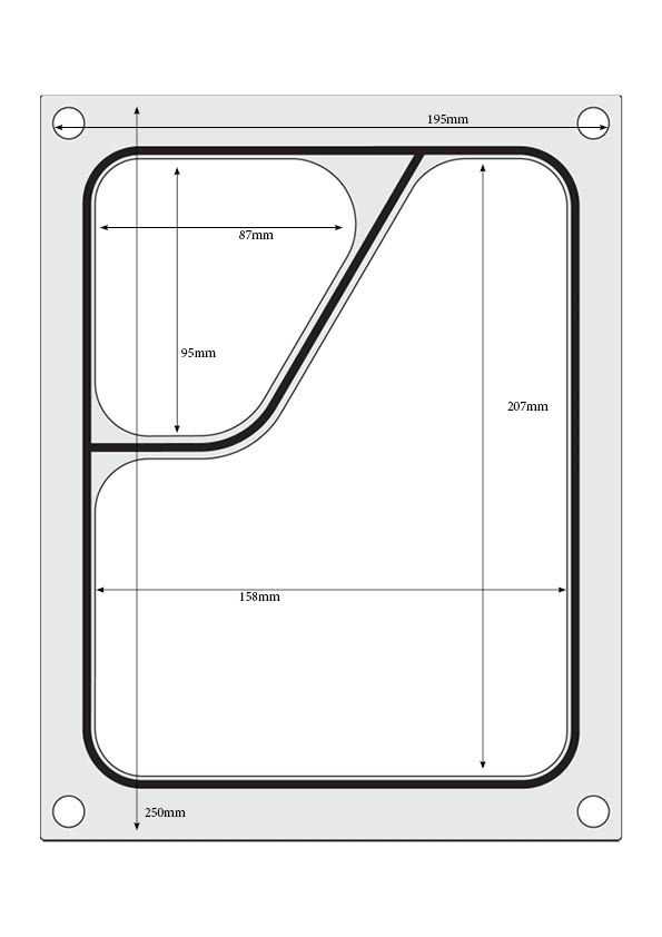 MATRICE SIGILLANTE PER VASCHETTE, HENDI, 2X RECIPIENTE 178X113 MM - 805589