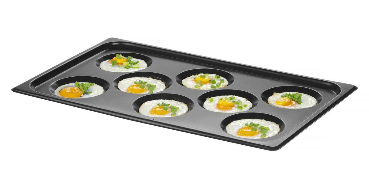 VASSOIO CON RIVESTIMENTO ANTIADERENTE CONVECTOMAT EGGPLATE, HENDI, GN 1/1, NERO, 530X325X(H)26MM - 808856