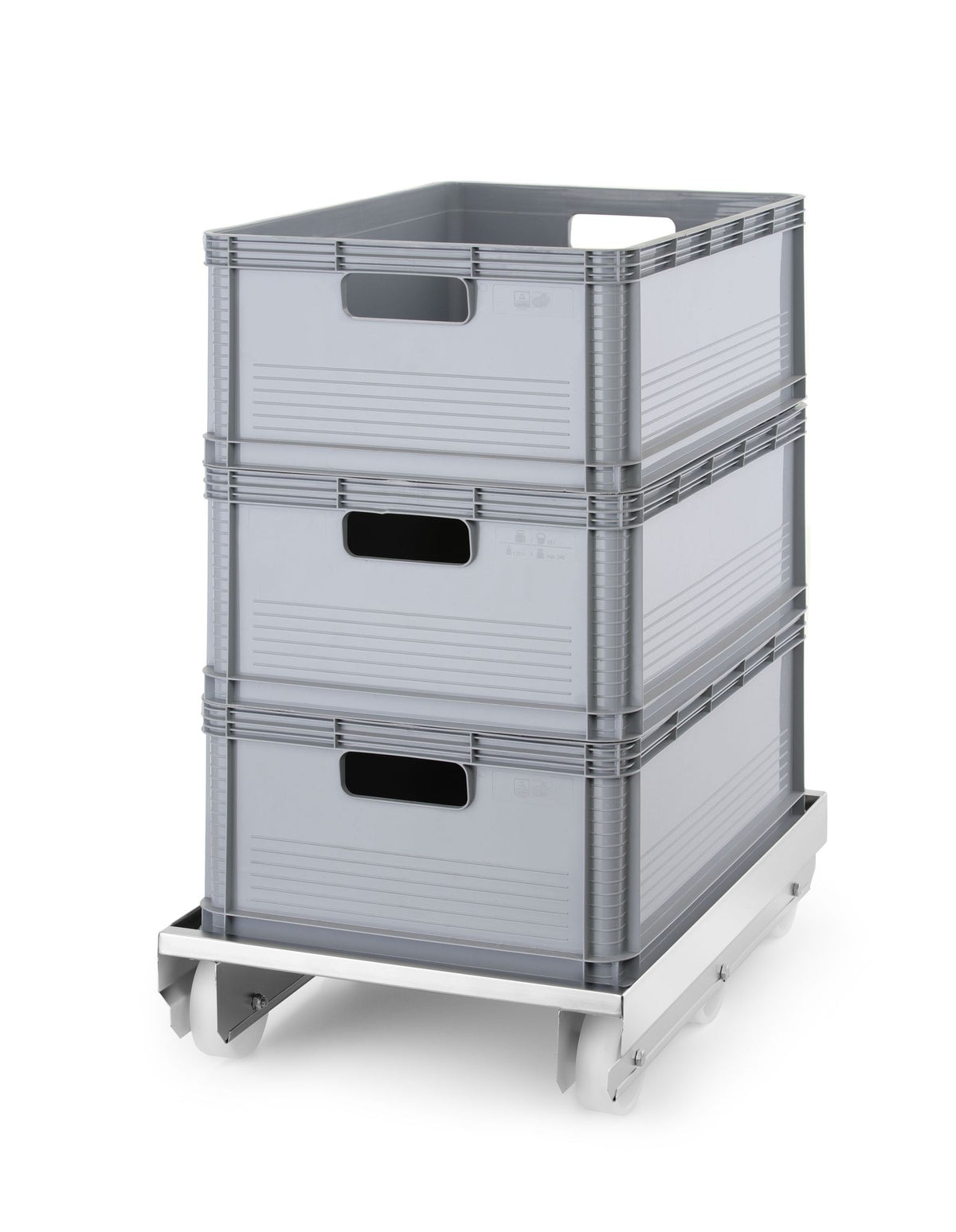 CARRELLO PER CONTENITORI, 6 RUOTE, HENDI, ARGENTO, 735X500X(H)133MM - 809907