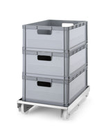 CARRELLO PER CONTENITORI, 6 RUOTE, HENDI, ARGENTO, 735X500X(H)133MM - 809907
