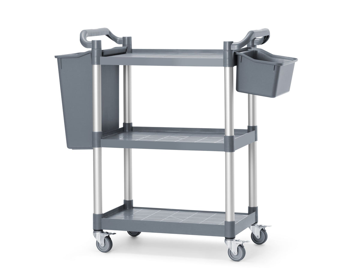 CARRELLO DI SERVIZIO IN POLIPROPILENE A 3 SCAFFALI, PICCOLO, AMERBOX, 800X420X(H)945MM - 810200