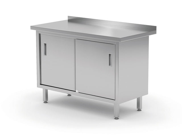 ARMADIO DA LAVORO CON ANTE SCORREVOLI, BULLONATO, HENDI, PROFI LINE, ARGENTO, 1200X600X(H)850MM - 817766