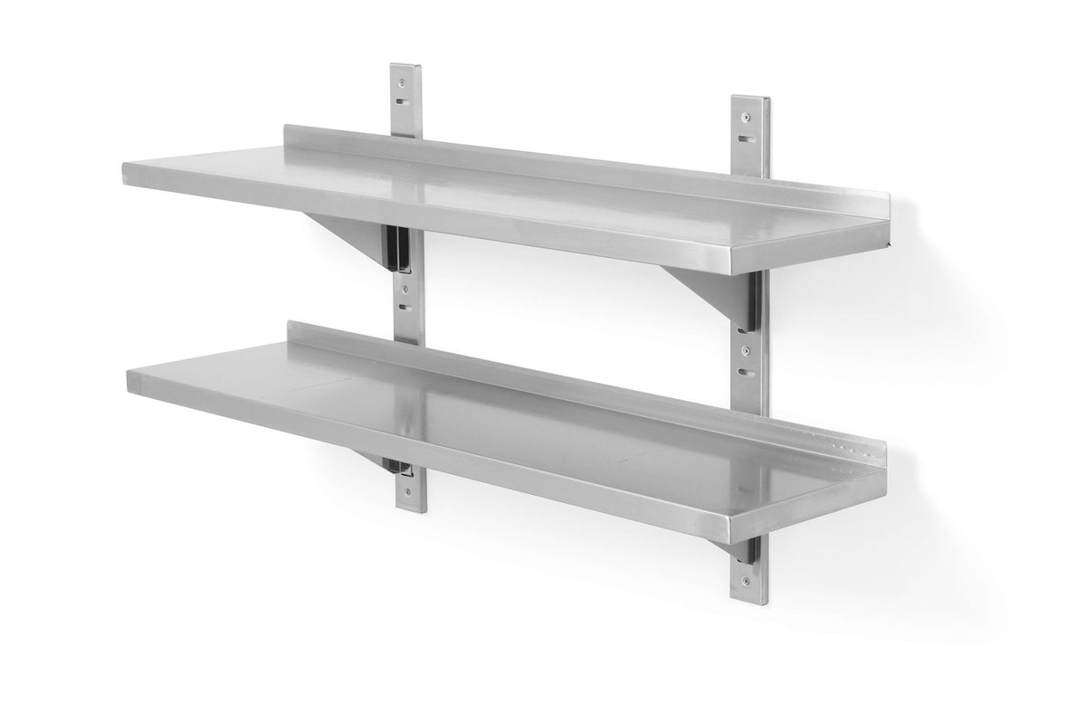 RIPIANO A DOPPIA PARETE, REGOLABILE, CON 2 STAFFE, HENDI, 800X300X(H)600MM - 811771