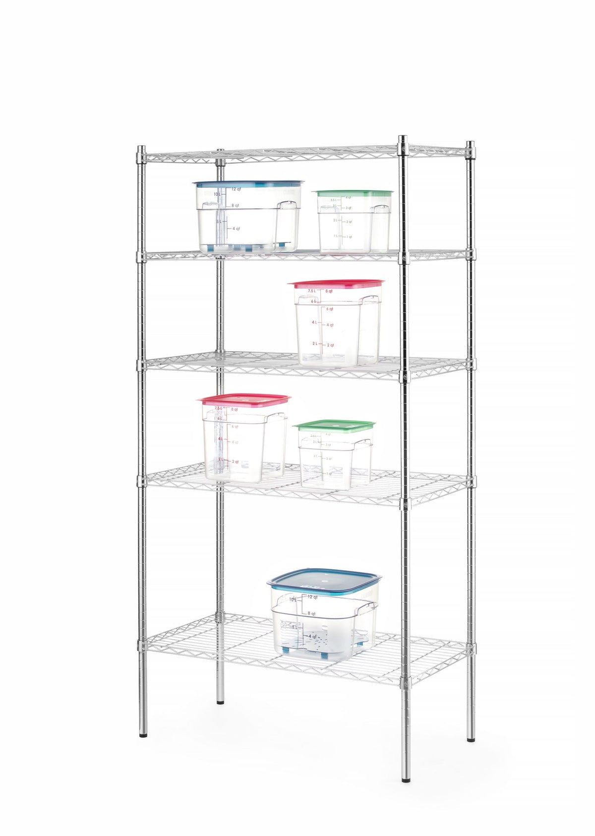SCAFFALE DI STOCCAGGIO CON 5 RIPIANI, HENDI, CROMO, 910X455X(H)1830MM - 812204