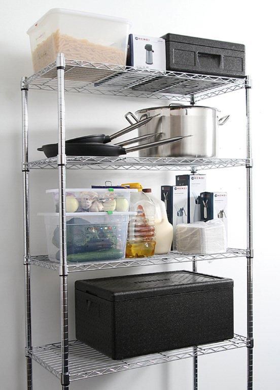 SCAFFALE DI STOCCAGGIO CON 5 RIPIANI, HENDI, NERO, 910X455X(H)1830MM - 812990