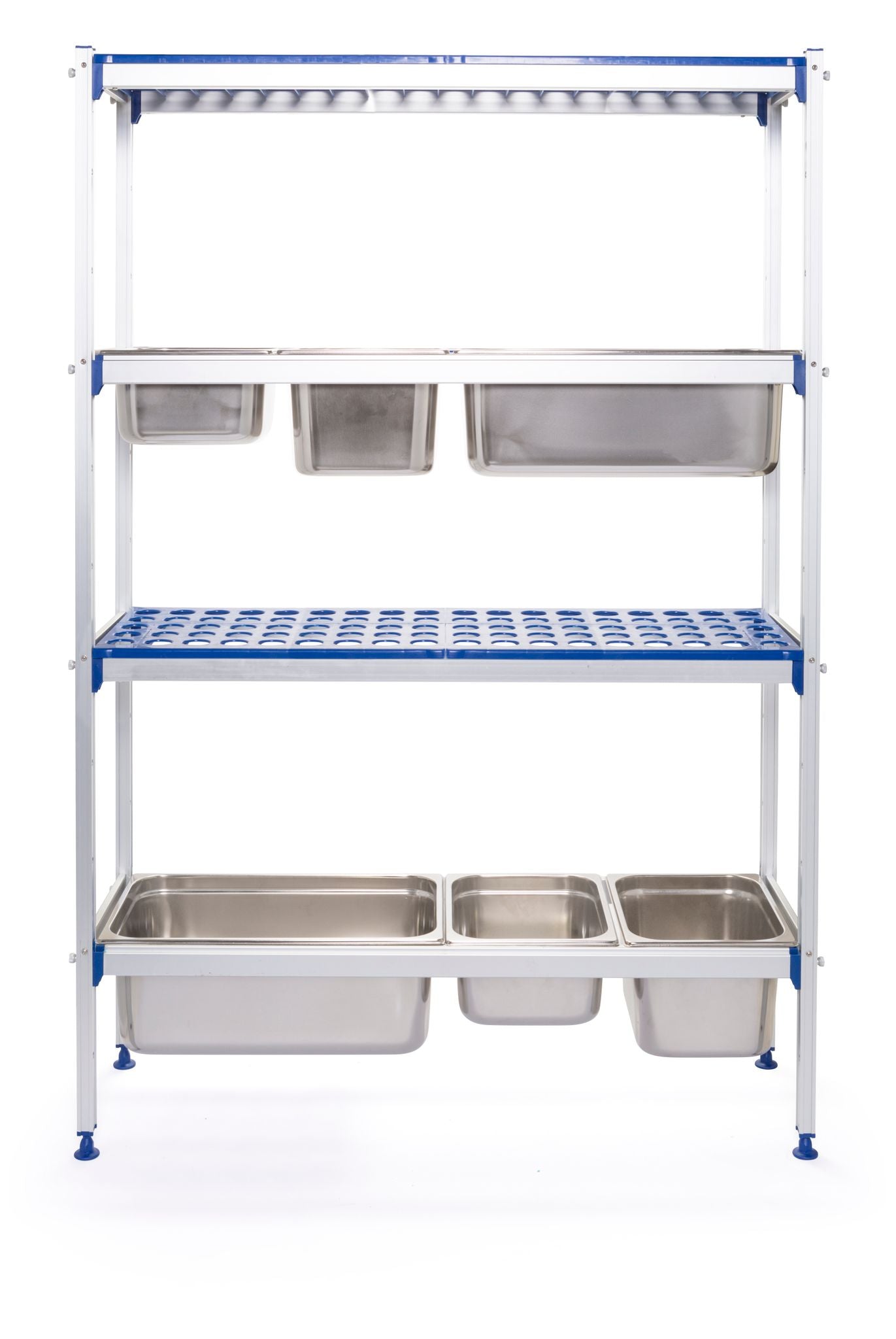 SCAFFALE IN ALLUMINIO PER CONTENITORI GN, HENDI, 1120X355X(H)1685MM - 812266