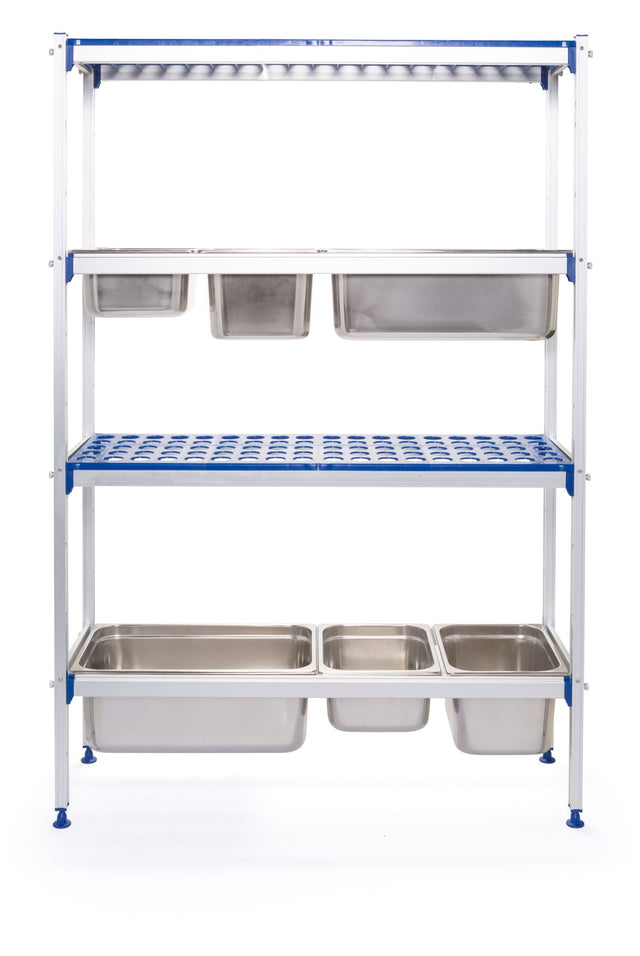 SCAFFALE IN ALLUMINIO PER CONTENITORI GN, HENDI, 1120X355X(H)1685MM - 812266